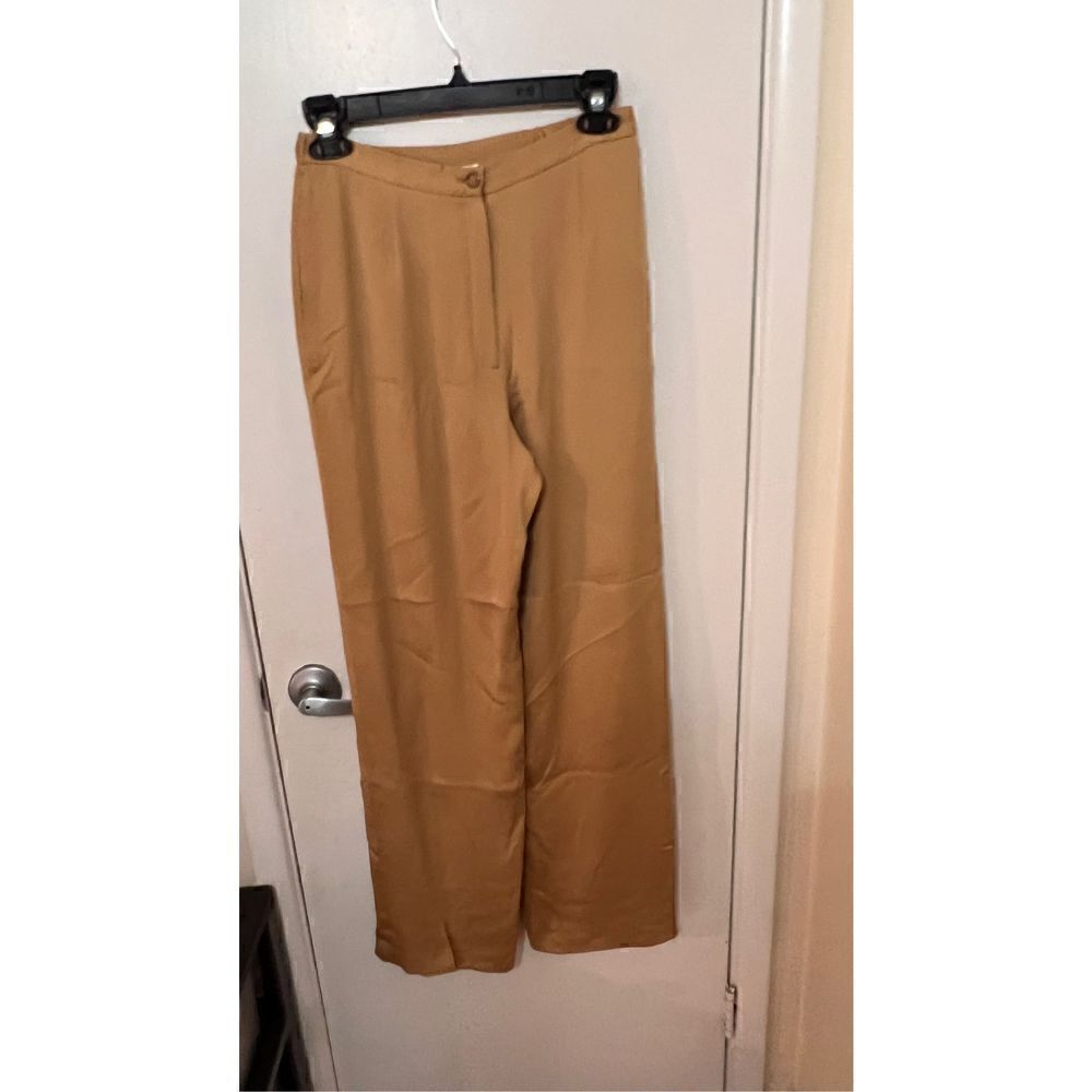 DUE PER DUE WOMENS SILK TAN PANTS SLACKS WOMENS SIZE 4